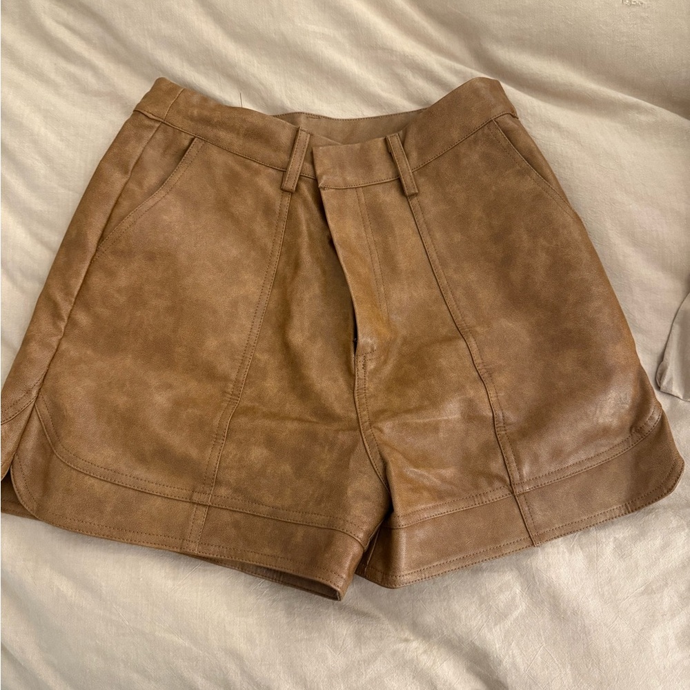 Love Tan Bermudas Tailored Suede Shorts